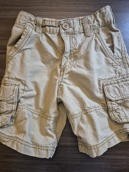 Carter's Boys' Tan Cargo Khaki Shorts Adjustable Waist for Kids Size 4 - Picture 3 of 9